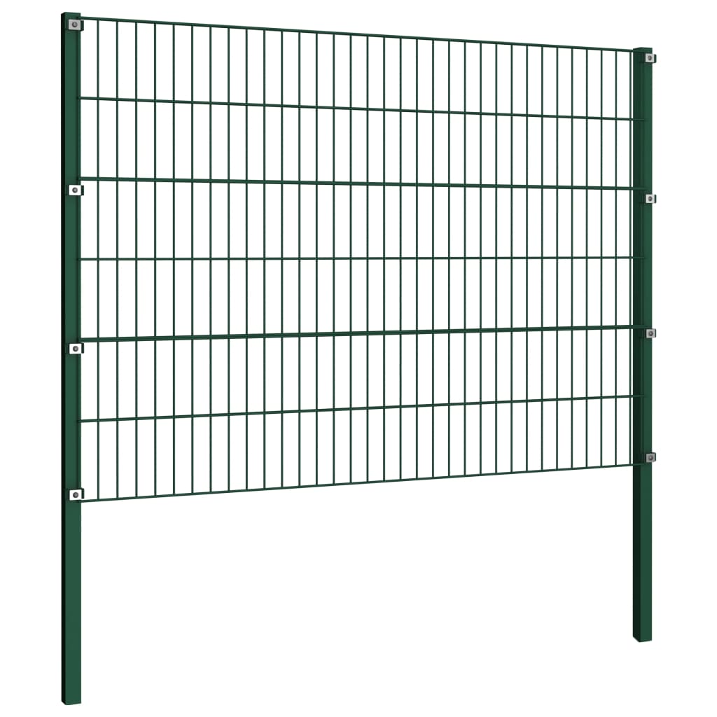 Vidaxl schuttingpaneel met palen ijzer 176,5x120 cm groen