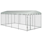 VidaXL Hondenkennel voor buiten met dak 7,6x3,8x2,3 m