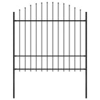 Vidaxl tuinhek met speerpunt staal 181x175 cm zwart