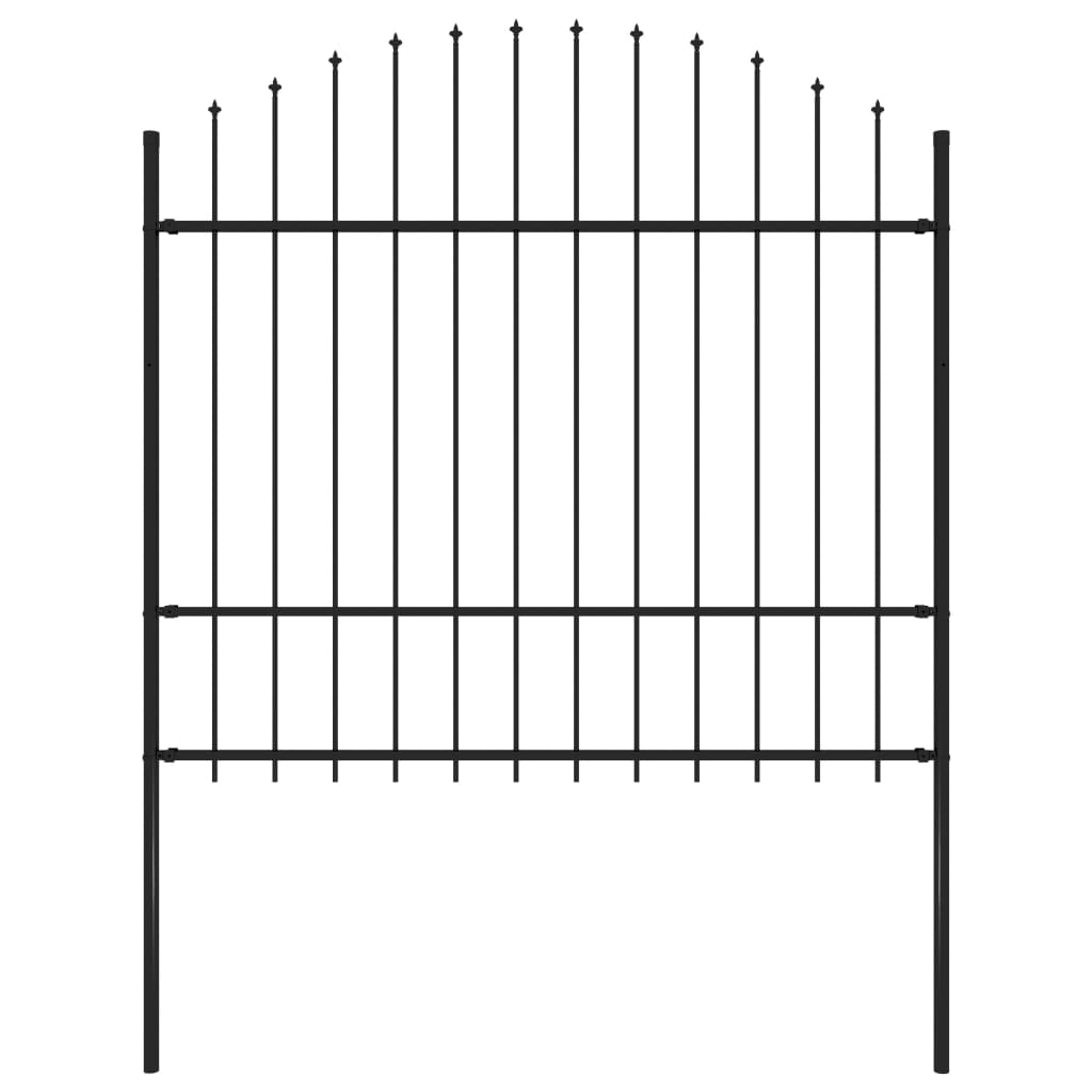 Vidaxl tuinhek met speerpunt staal 181x175 cm zwart