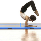 Vidaxl gymnastiekmat met pomp opblaasbaar 400x100x10 cm pvc blauw