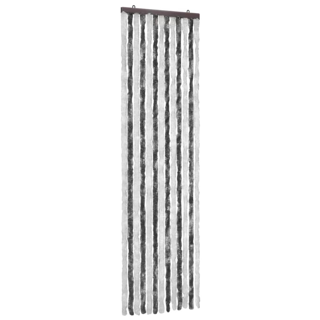 Vidaxl vliegengordijn 56x185 cm chenille grijs en wit
