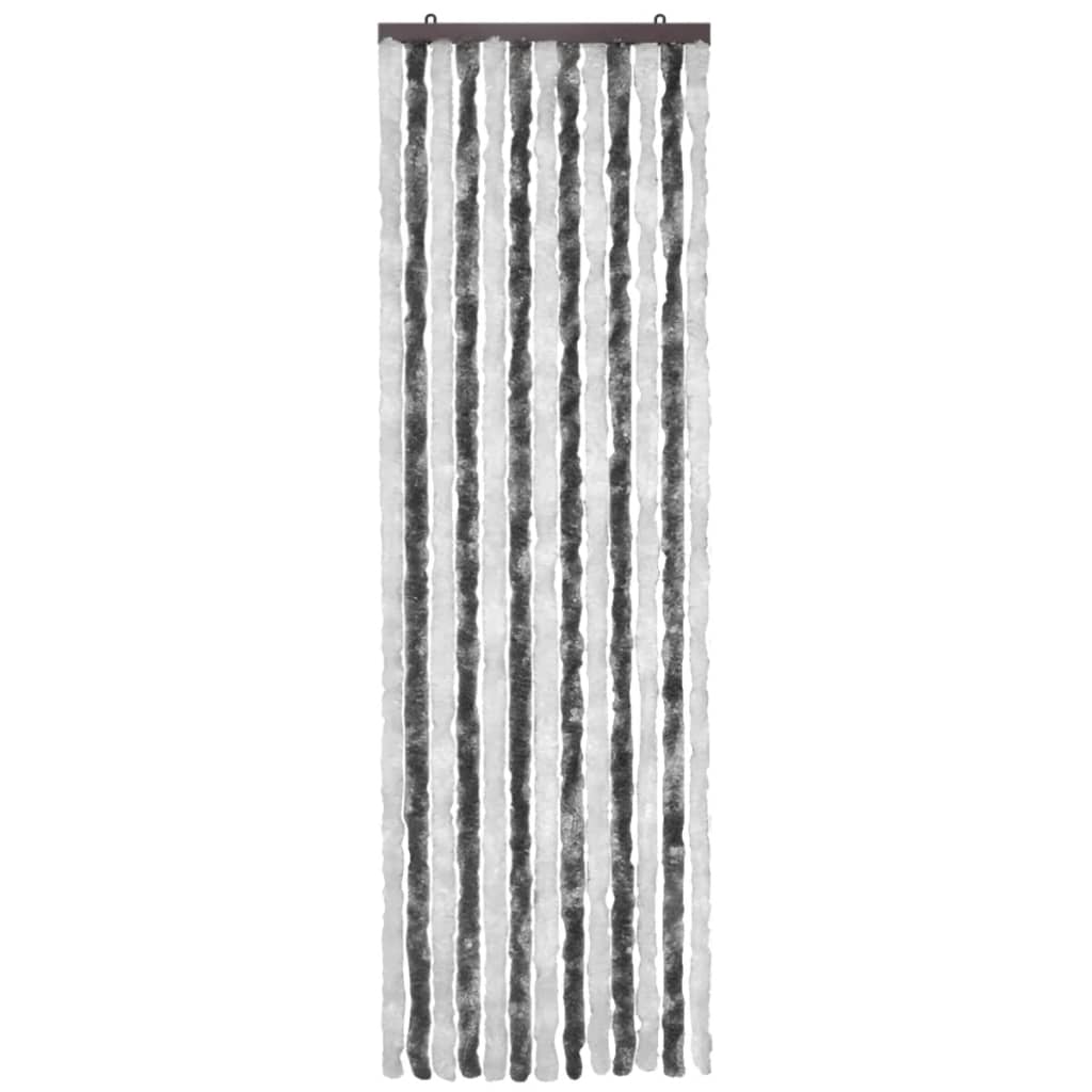 Vidaxl vliegengordijn 56x185 cm chenille grijs en wit