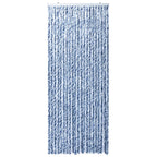 Vidaxl vliegengordijn 90x220 cm chenille blauw, wit en zilver