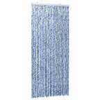 Vidaxl vliegengordijn 100x220 cm chenille blauw, wit en zilver