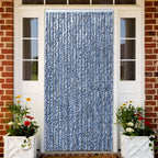 Vidaxl vliegengordijn 100x220 cm chenille blauw, wit en zilver