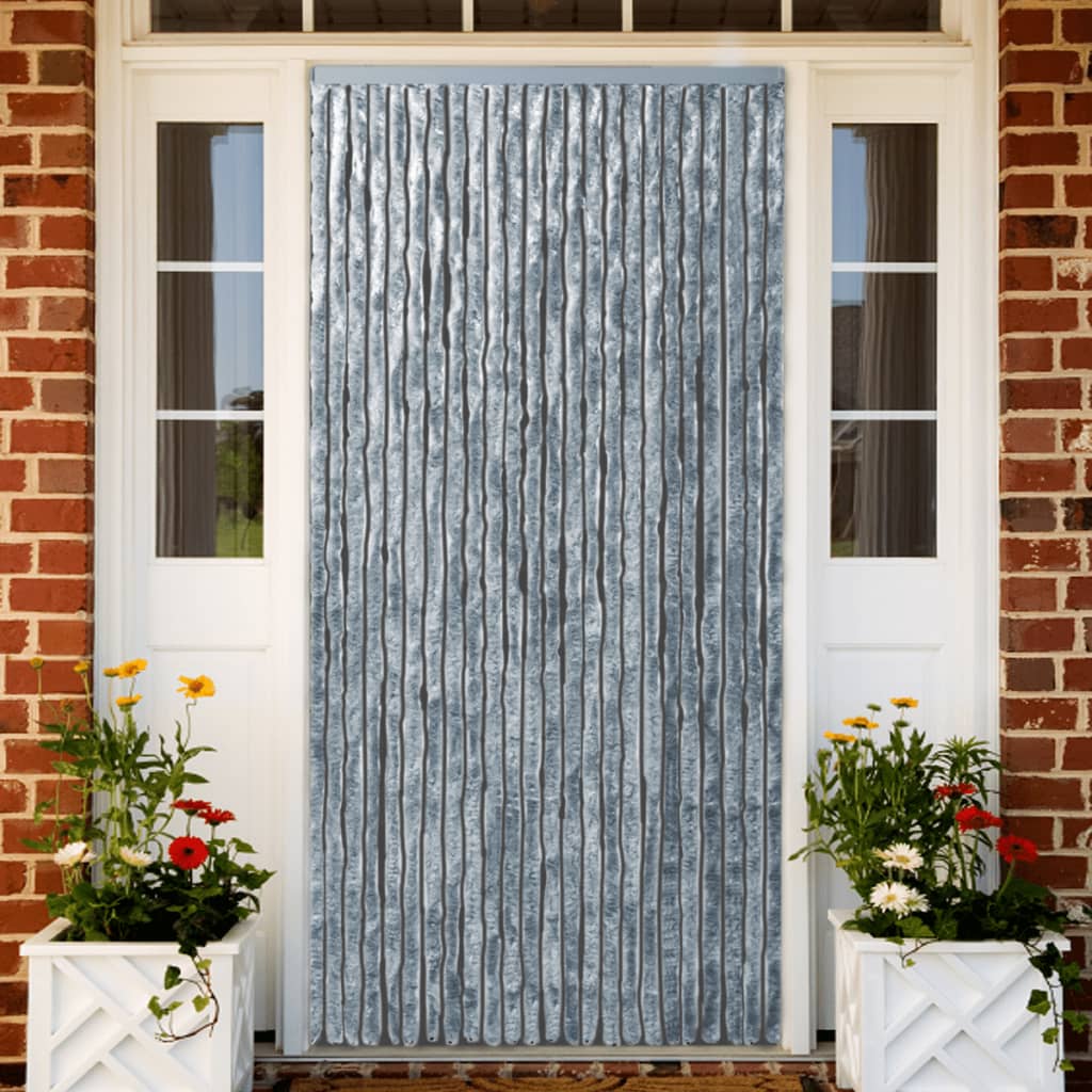 Vidaxl vliegengordijn 100x220 cm chenille wit en grijs