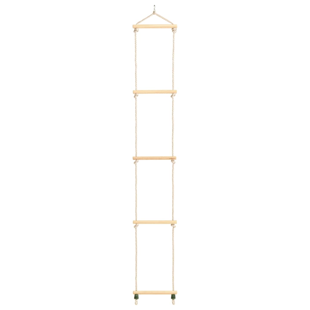 Vidaxl touwladder 30x168 cm massief hout en pe