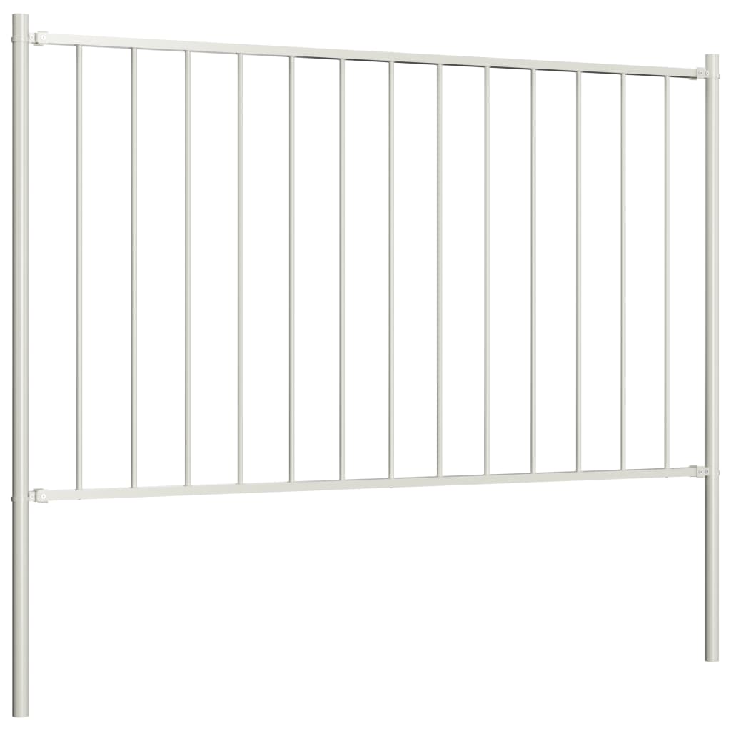 Vidaxl schuttingpaneel met palen gepoedercoat staal 1,81x1,25 m wit