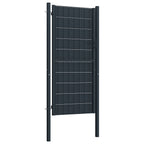Vidaxl hekpoort pvc en staal 100x124 cm antraciet