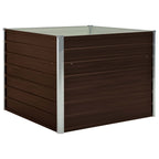 Vidaxl plantenbak verhoogd 100x100x77 cm gegalvaniseerd staal bruin