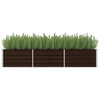 Vidaxl plantenbak verhoogd 240x80x45 cm gegalvaniseerd staal bruin
