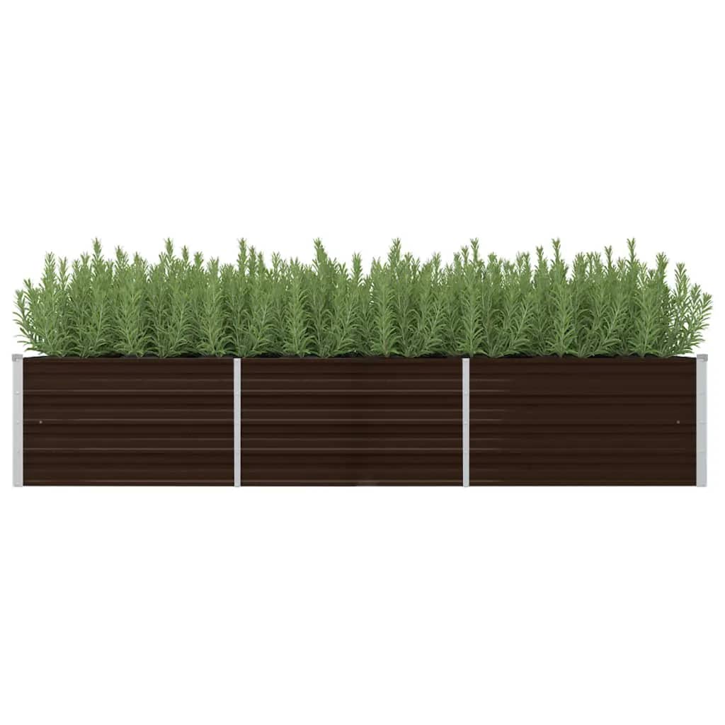 Vidaxl plantenbak verhoogd 240x80x45 cm gegalvaniseerd staal bruin