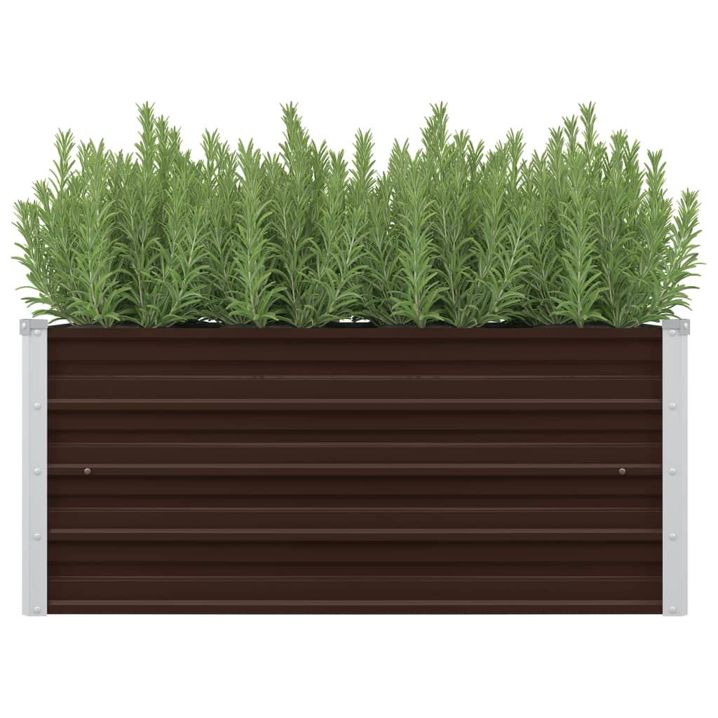 Vidaxl plantenbak verhoogd 100x40x45 cm gegalvaniseerd staal bruin
