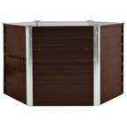 Vidaxl plantenbak verhoogd 129x129x77 cm gegalvaniseerd staal bruin