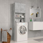 Vidaxl wasmachinekast 64x25,5x190 cm bewerkt hout betongrijs
