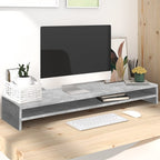 Vidaxl monitorstandaard 100x24x13 cm bewerkt hout betongrijs