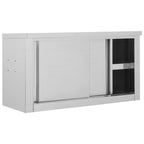 Vidaxl keukenbovenkast met schuifdeuren 90x40x50 cm roestvrij staal
