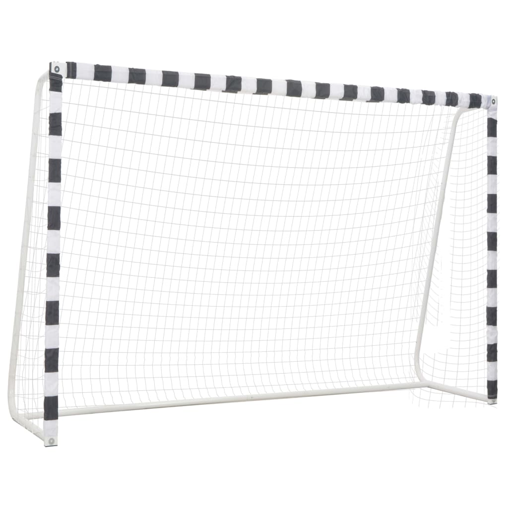 Vidaxl voetbaldoel 300x200x90 cm metaal zwart en wit