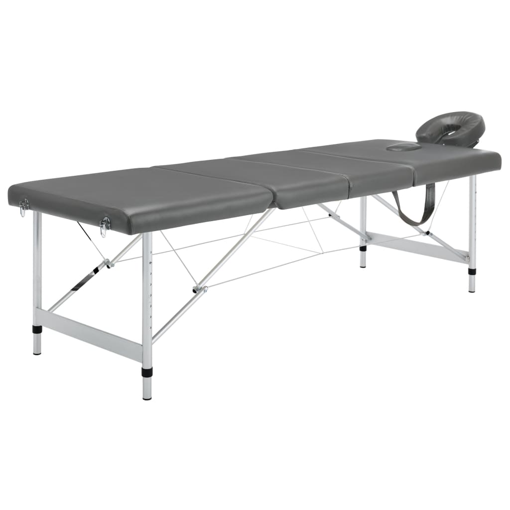 Vidaxl massagetafel met 4 zones 186x68 cm aluminium frame antraciet