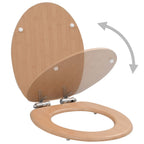 Vidaxl toiletbrillen 2 st met soft-close deksels mdf bamboeontwerp