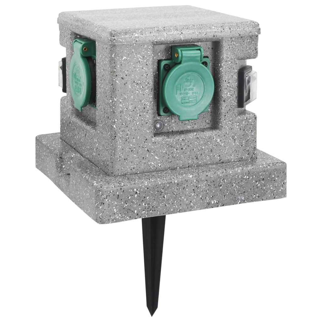 Vidaxl buitenstopcontact met schemeringssensor kunststof