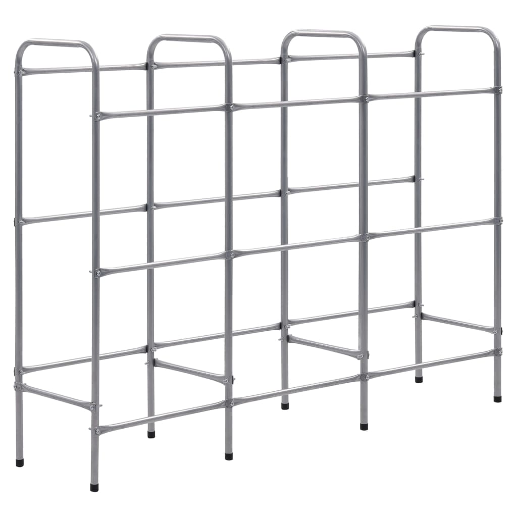 Vidaxl opbergrek voor 9 kratten 145x33x116 staal zilverkleurig