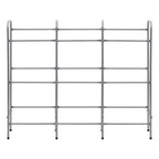Vidaxl opbergrek voor 9 kratten 145x33x116 staal zilverkleurig