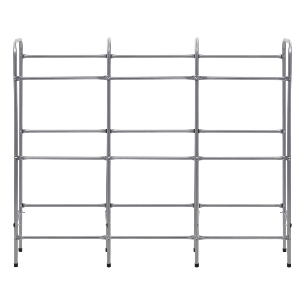 Vidaxl opbergrek voor 9 kratten 145x33x116 staal zilverkleurig