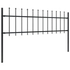 Vidaxl tuinhek met speerpunt staal 537x60 cm zwart