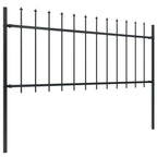 Vidaxl tuinhek met speerpunt staal 359x80 cm zwart