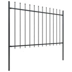 Vidaxl tuinhek met speerpunt staal 537x120 cm zwart