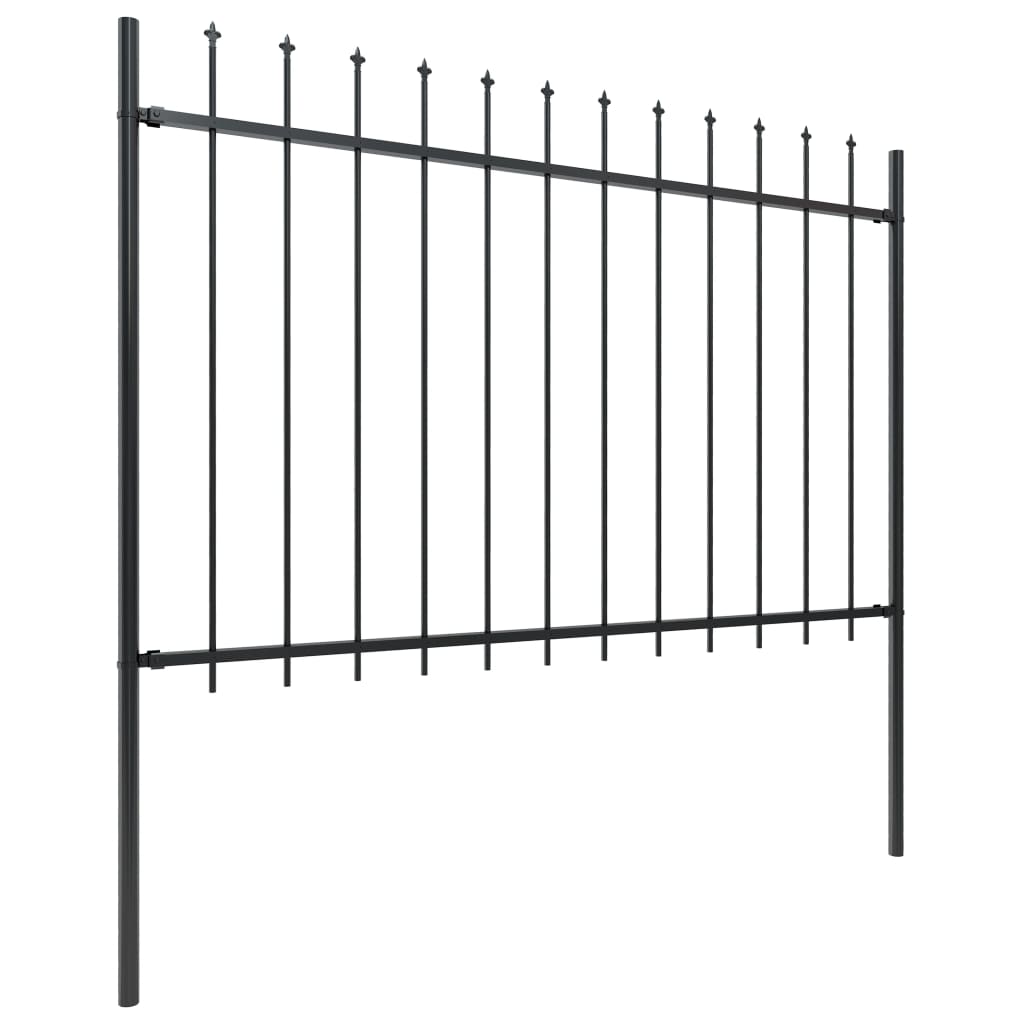 Vidaxl tuinhek met speerpunt staal 537x120 cm zwart