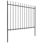 Vidaxl tuinhek met speerpunt staal 359x150 cm zwart