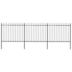Vidaxl tuinhek met speerpunt staal 537x150 cm zwart