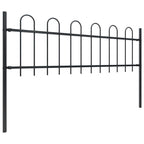 Vidaxl tuinhek met ringtop staal 359x60 cm zwart