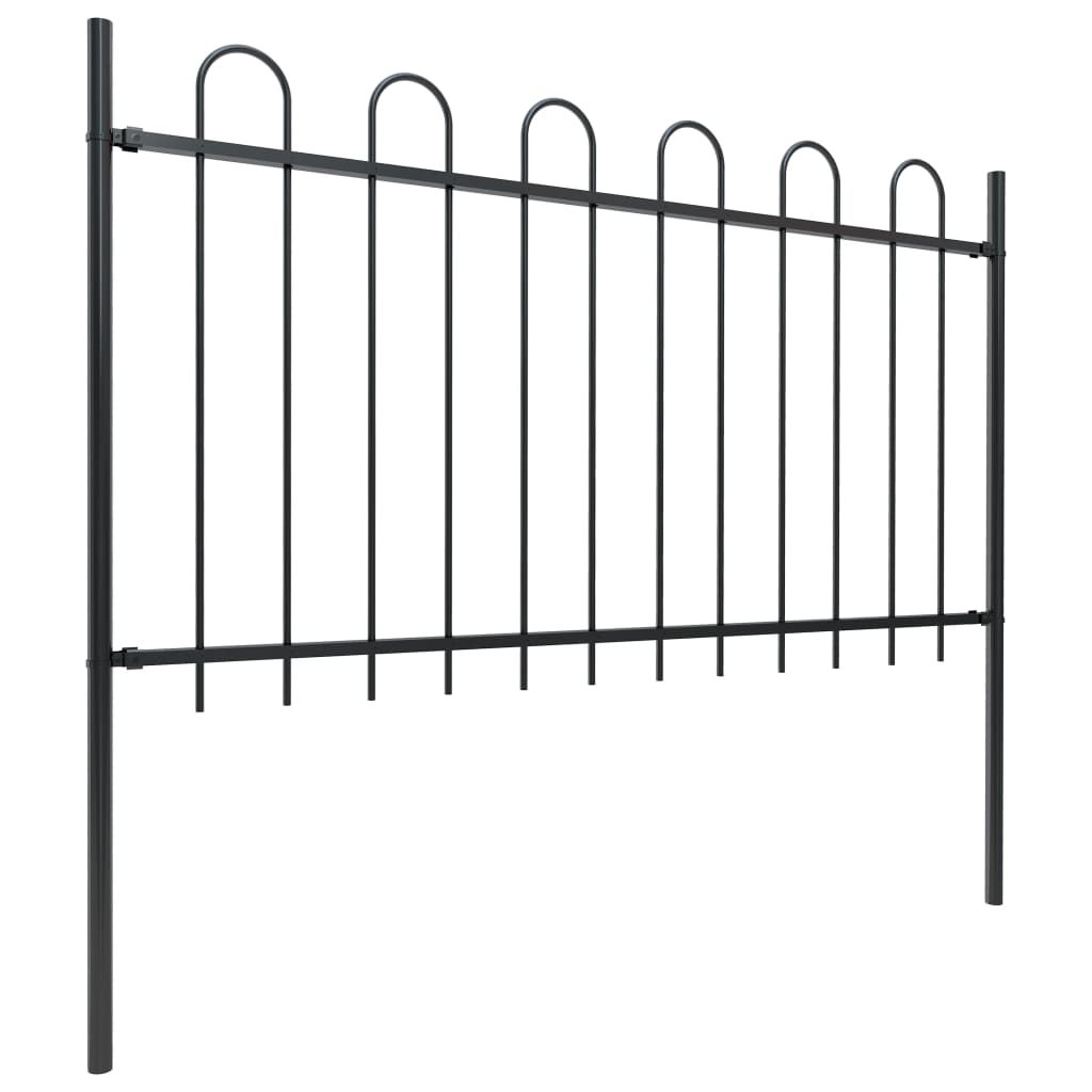 Vidaxl tuinhek met ringtop staal 537x100 cm zwart