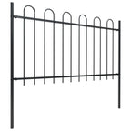 Vidaxl tuinhek met ringtop staal 537x100 cm zwart