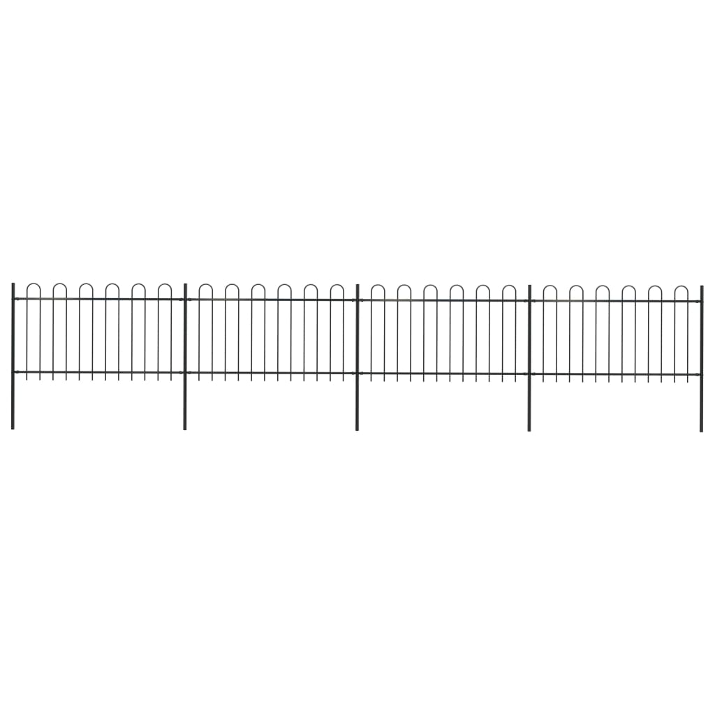 Vidaxl tuinhek met ringtop staal 714,5x100 cm zwart