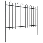 Vidaxl tuinhek met ringtop staal 537x120 cm zwart