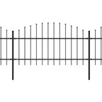VidaXL Tuinhek met speren bovenkant (1-1,25)x13,6 m staal zwart