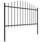 VidaXL Tuinhek met speren bovenkant (1,25-1,5)x6,8 m staal zwart