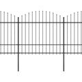 Vidaxl tuinhek met speerpunt staal 359x175 cm zwart
