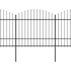 Vidaxl tuinhek met speerpunt staal 359x175 cm zwart