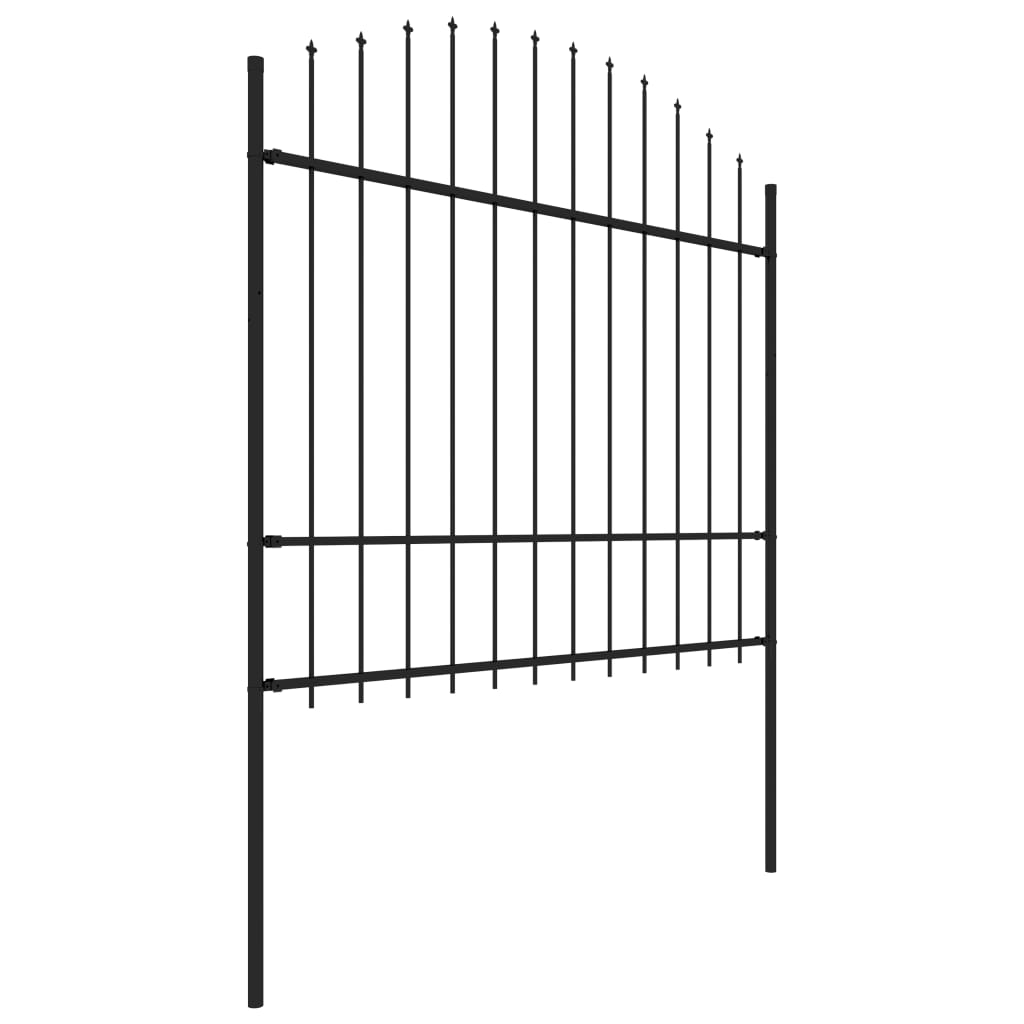 Vidaxl tuinhek met speerpunt staal 359x175 cm zwart