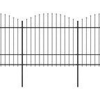 VidaXL Tuinhek met speren bovenkant (1,5-1,75)x8,5 m staal zwart