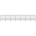 VidaXL Tuinhek met speren bovenkant (1,75-2)x11,9 m staal zwart