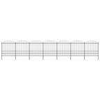 VidaXL Tuinhek met speren bovenkant (1,75-2)x11,9 m staal zwart
