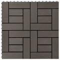 VidaXL 22 st Terrastegels 30x30 cm 2 m² HKC donkerbruin