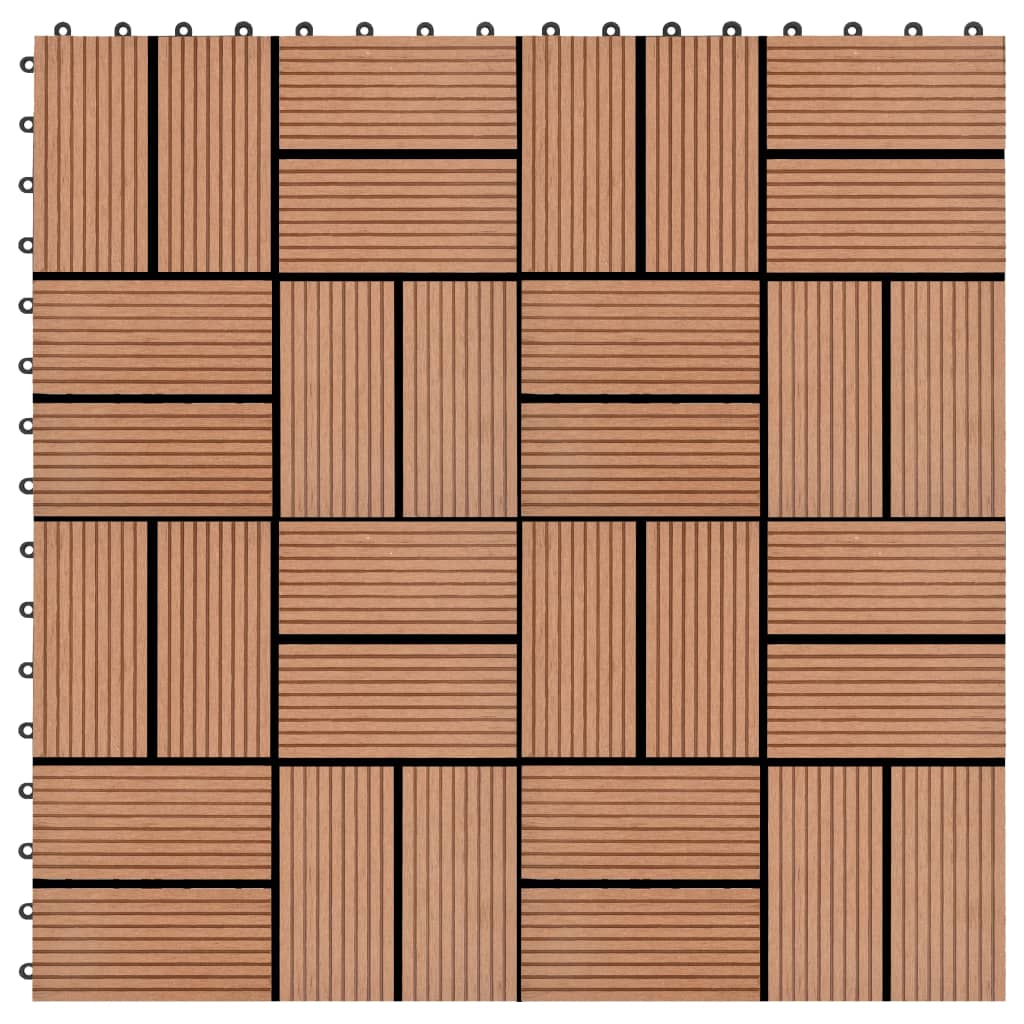 VidaXL 22 st Terrastegels 30x30 cm 2 m² HKC bruin